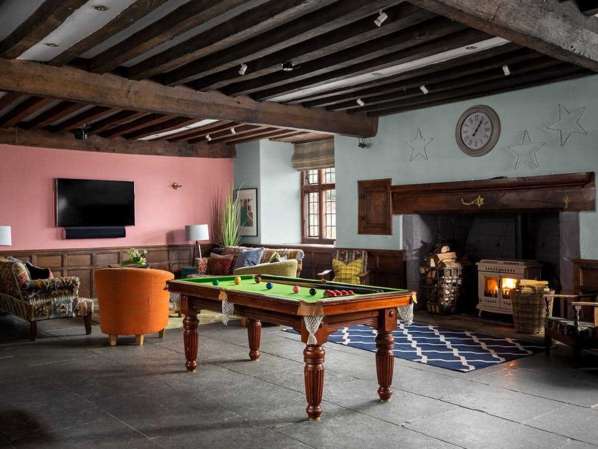 The Games Room at Brinsop Court in Herefordshire